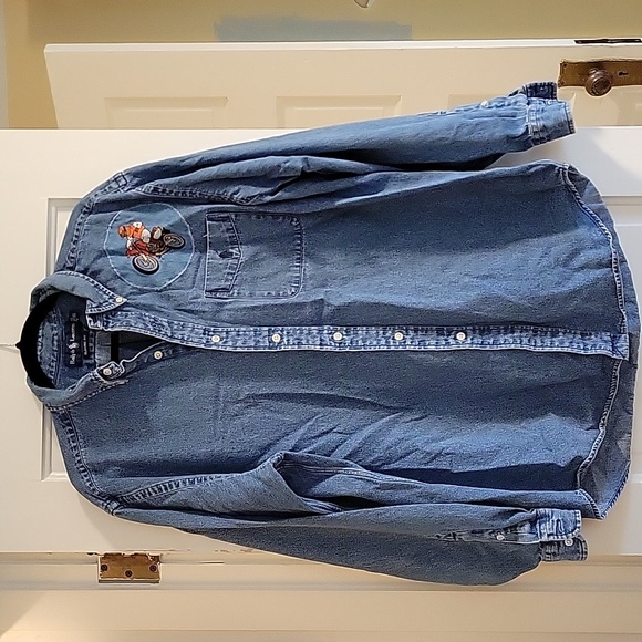 Ralph Lauren Denim Chambray Button Down - Motor Cross - XL - Picture 1 of 5